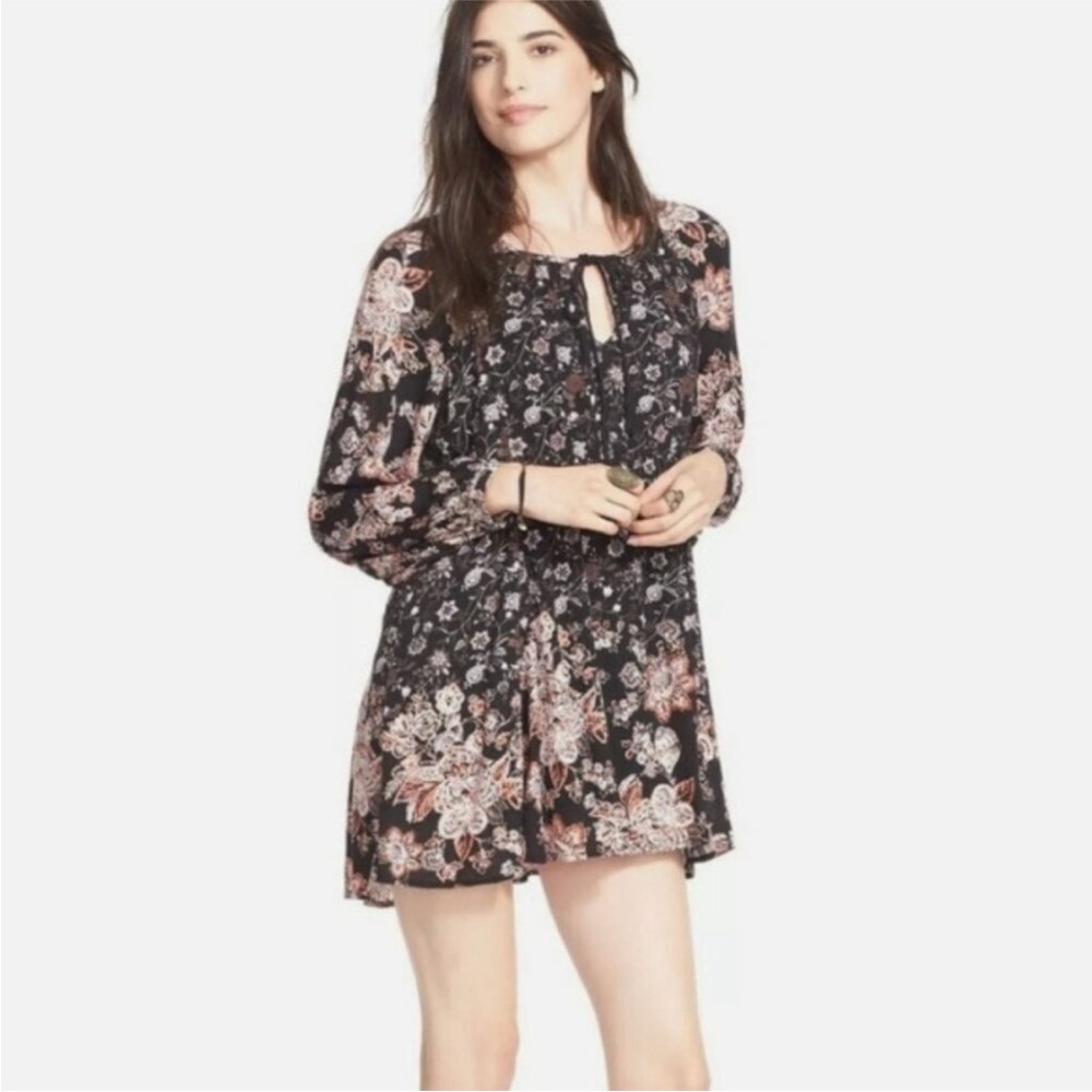 Free People Lucky Loosie Floral Boho Swing Dress